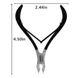 GREEN ESTETICA Professional Cuticle Trimmer Nail Cuticle Cutter Stainless Steel Cuticle Nippers with Sharp Blades of Cuticle Clippers Manicure Tools with Double Spring for Nail Care Pedicure Nail Tools (Black)