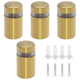 Bonsicoky 4 Sets Golden Stainless Steel Standoff Screws, Wall Mounting Sign Standoff Hardware for Hanging Acrylic Glass Picture Frame (1/2" x 4/5")