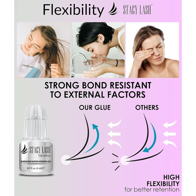 STACY LASH Sensitive Eyelash Extension Glue 0.17fl.oz/5ml / 5-6 Sec