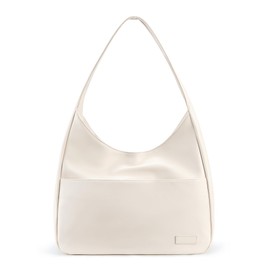 Kalidi Faux Leather Handbag Women's Bags Vintage Hobo Bag Tote Bag Women's Shoulder Bag Large Shopper with Zip for School Office Work Travel Excursion Shopping, beige