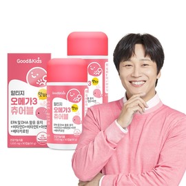 Good & Kids Children's RTG Omega-3 Chewable 90 Capsules (2 Bottles) / Contains Vitamin D and Zinc for Growing Kids / 굿앤키즈 어린이 알티지 오메가3 츄어블 90캡슐 2통  비타민D 아연 함유 성장기 키즈