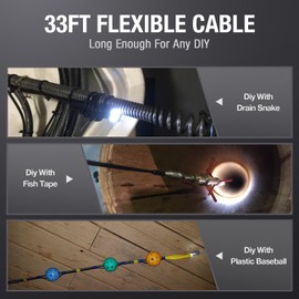 Teslong Endoscope Camera with Light, Teslong USB-C Borescope Inspection Camera with 8 LED Lights, Flexible Waterproof Snake Scope, Fiber Optic Cam Compatible with iPhone 15, Android Phone(33ft)