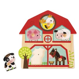 Janod J07079 Wooden Musical Puzzle, The Friends of The Farm