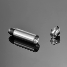 Stainless Steel Memorial Cremation Ash Urn Vial Tube Bullet Pendant Keepsake Necklace, Golden, Free Chain (Silver Black)