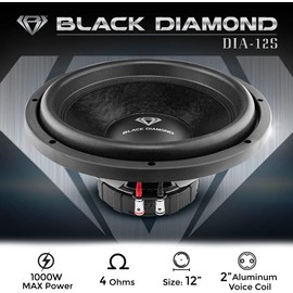 Black Diamond DIA-12S 12" Car Subwoofer 4 Ohm Single Voice Coil 500 Watts Max