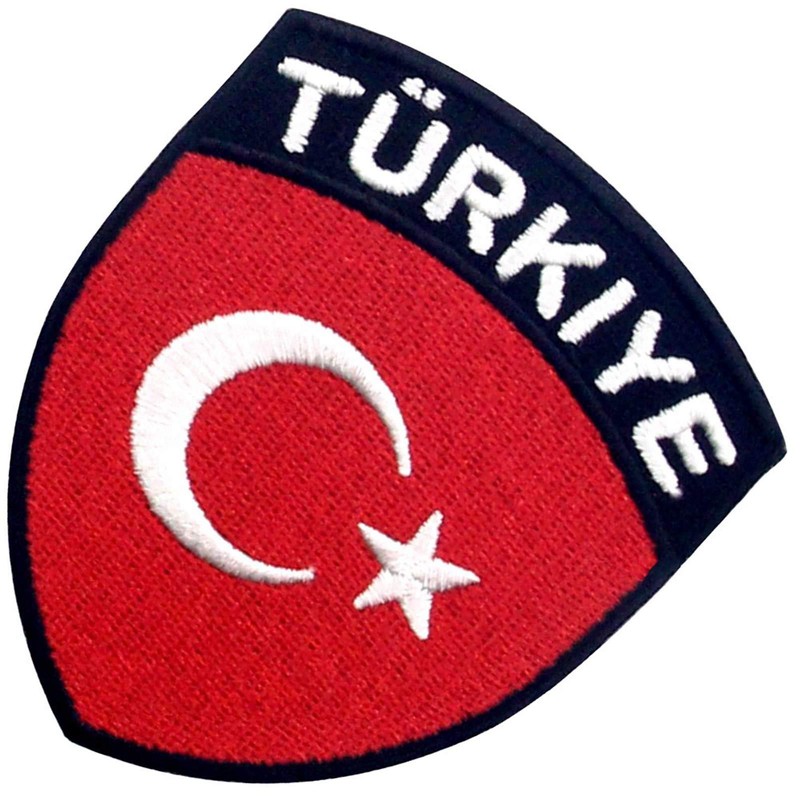 EmbTao Turkey Flag Shield Patch Embroidered National Morale Applique Iron