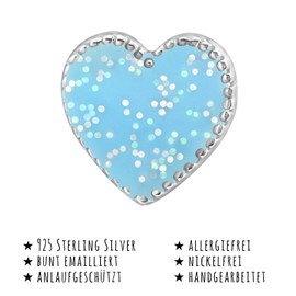 Monkimau Girls' Heart Stud Earrings 925 Sterling Silver, Sterling Silver, No Gemstone