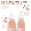 AILLSA Uñas Postizas Francesas de Gel, 180 Unidades, Largas, Almendradas,