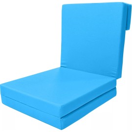 Danfuton Portable Lounger Shikibuton, Flip Foam Beds, Cushion Mat 83 x27 x3 Turquoise