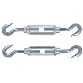 M10 x 125mm Hook Hook Steel Turnbuckles Wire Tensioner Strainer Closed Hook Threaded Hook (Pack of 2)