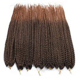 7 Packs Crochet Box Braids Pre Looped Box Braid Goddess Box Braids Crochet Hair Extensions Straight Crochet Hair For Black Women Crotchet Braid Hair Bundle (24 Inch（Pack of 7）, T1B/30#)