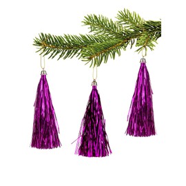 Lamettini Tinsel Pendant Christmas Tree Decoration Christmas Pendant (100, Purple)