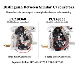hiSpkNix XT675 Carburetor for Toro 20371 20377 20378 20171 22" Recycler Lawn Mower with Kohler XT650 XT675 XT6.5 XT6.75 6.5HP 6.75HP 149cc Engine​