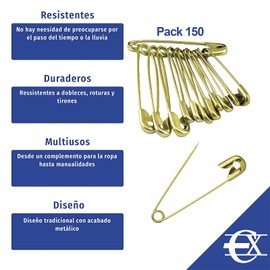 Safety Pins | Small Safety Pins | Metallic Safety Pins | Set of Safety Pins | EUROXANTY Haberdashery