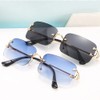 BLINKRITE Rimless Designer Sunglasses for Men and Women, Retro Rectangle