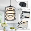 3 PACK Frosted Glass Pendant Light Fixtures 6.3Inch Spiral Metal