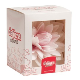 dekora - Fiore Gigante Commestibile in Ostia 12,5 cm – Dalia Rossa – Senza Glutine – Decorazioni per torte per compleanni, matrimoni, battesimi e comunioni