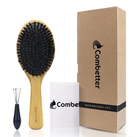 Combetter Boar Bristle Hair Brush, Hair Brush for Women, Boar Bristle Hair Brush for Women, All Hair Type, Natural Bamboo