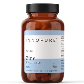 INNOPURE Zinc Picolinate Capsules 25mg, Pure-Fill (No Fillers or Binders) Vegan Society Approved, UK Made