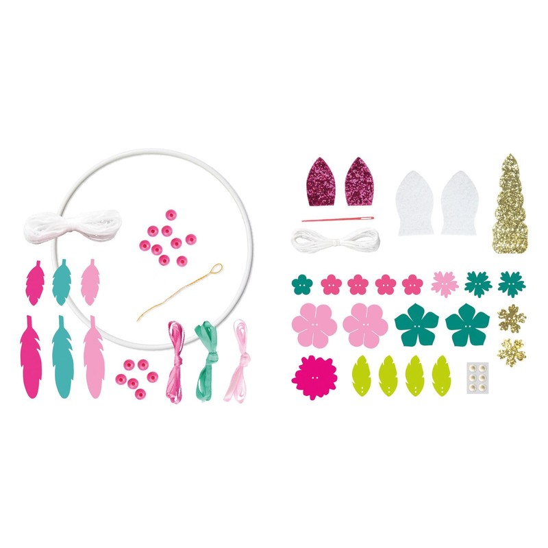 Lena 42701 Dreamcatcher Unicorn Craft Set, 56 Pieces, Complete Set