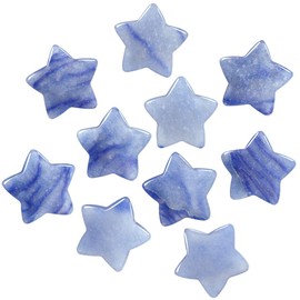 Nupuyai Pack of 5 Healing Stones Star Worry Stone Starry Sky Crystal Lucky Pocket Stone for Reiki Meditation and Home Decoration Blue Aventurine Stone