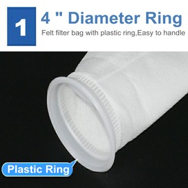 2 Pack Felt Filter Socks 50 Micron 4 Inch Ring by 9 Inch Long, Short Fabric Filter Bag (50 Micron)