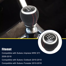 AOUTTUOA Manual Gear Stick Shift Knob 6 Speed Replacement Compatible with Subaru Impreza WRX STI 2009-2018 Outback 2010-2019 Forester 2010-2018 6 Speed Manual Gear Stick Shift knob Shifter