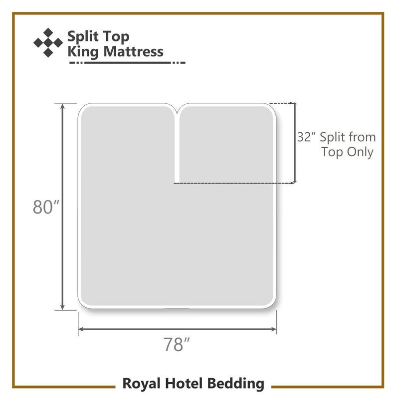 Royal Hotel Top-Split-King: Adjustable King Bed Sheets 4PC Solid Sea
