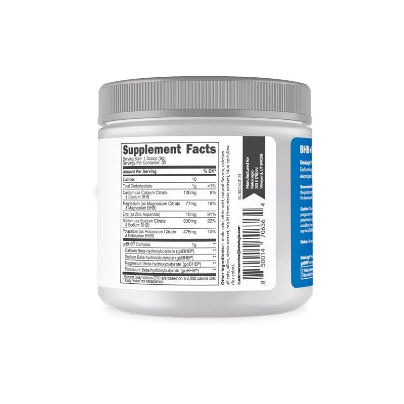 Ketologic- Polvo de Electrolito Keto (Frambuesa Azul) 30 Porciones Mezcla