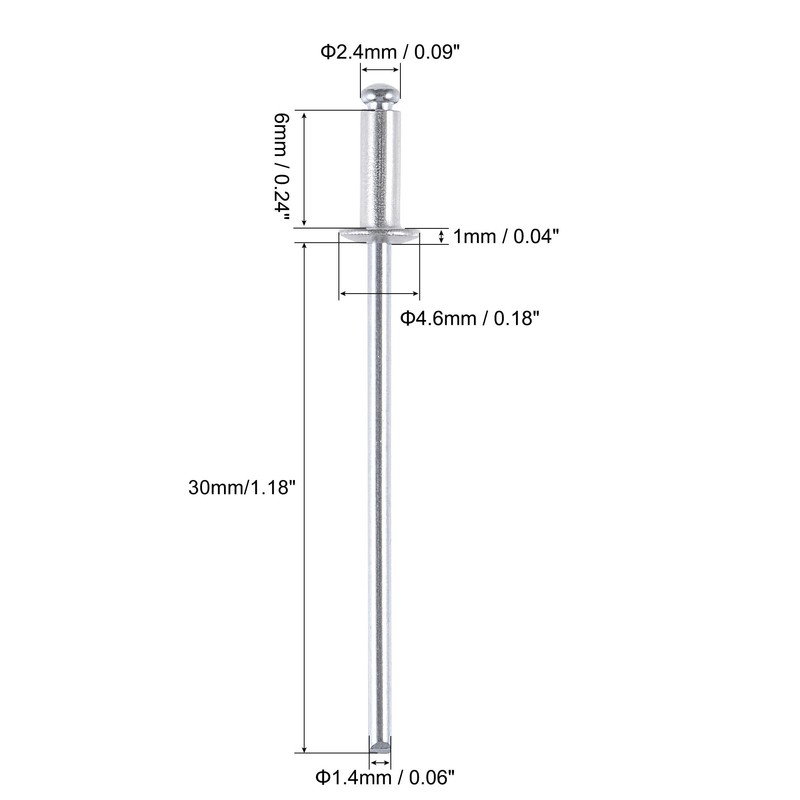 sourcing map Blind Rivets, Aluminum Pull Rivets Core Decoration Rivets