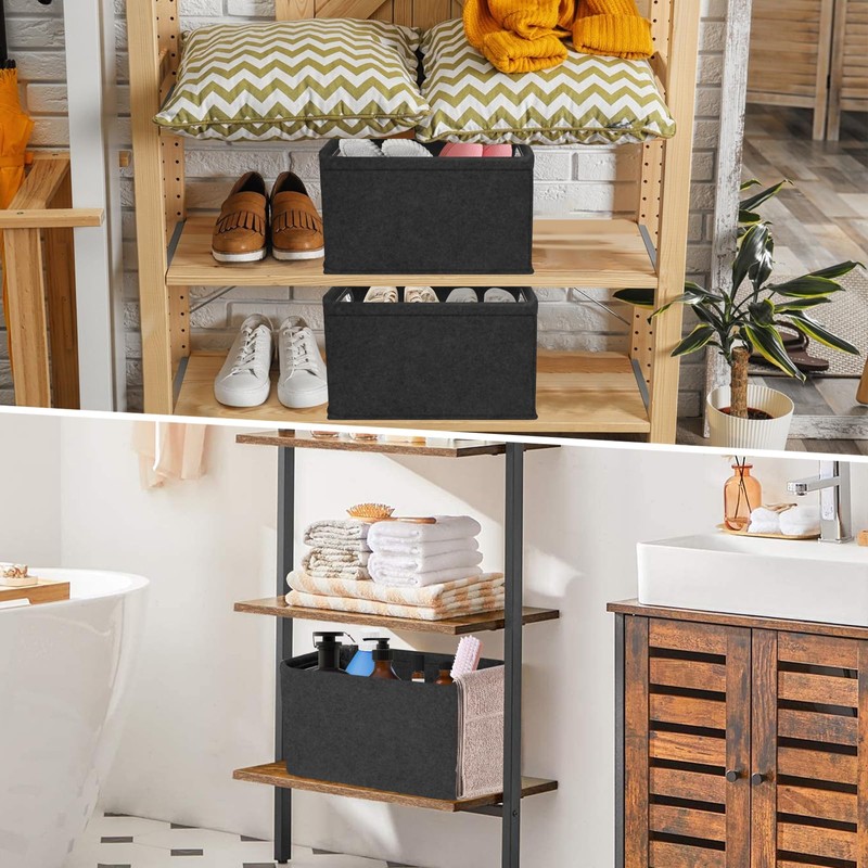 Cyiecw Felt Basket Storage with Handles, Foldable Felt Storage Box,