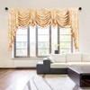 ELKCA Golden Jacquard Swag Waterfall Valance Luxury Curtain Valance for