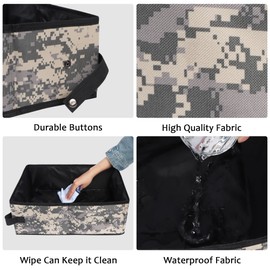 Cat Litter Tray Foldable Cat Litter Box Cat Toilet on the Car, Travel Lightweight Cat Litter Box Kitten Litter Tray, Foldable Cat Tray for Pet Carrier (Camouflage)