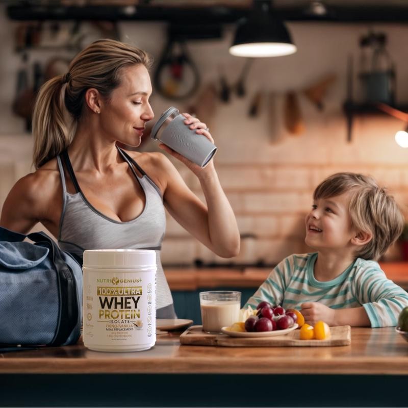 Nutrigenius + Premium Isolate Whey Protein 24g with Probiotics, Digestive