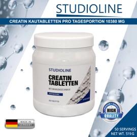 Creatine Chewable Tablets 200 Caps | High Dose 10380 mg Daily Serving | Production in Germany