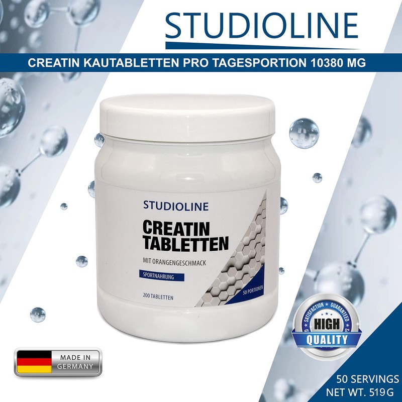 Creatine Chewable Tablets 200 Caps | High Dose 10380 mg