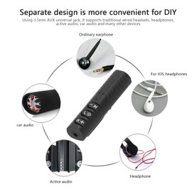 VBESTLIFE Car Bluetooth Receiver,Lightweight Portable 3.5MM Aux Wireless Audio Adapter,Convenient Separate Design,Support Voice Promption,For Headsets, Headphones, Active Audio, Car Audio