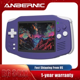 ANBERNIC RG34XX Handheld Game Console RG 34XX 64-bit Linux System 5000+ Games - Transparent  green-32G+64G(5K+ Games)