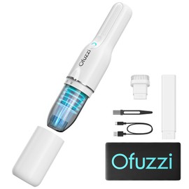 Ofuzzi Slim H7 Pro Handheld Vacuum, 1.0LB, 27AW/11kPa, Handheld Vacuum Cordless with LED Lighting and Two-Speed Modes, Low Noise, Type-C Charge, Mini Vacuum for Home Cleaning, White
