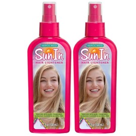Sun In Tropical Breeze Hair Lightener 2-Pack. Enriched With The Natural Botanicals Aloe, Chamomile, Marigold and Flaxseed. Alcohol-Free. Tropical Breeze Scent. 138 Millilitre