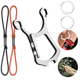 Titanium slingshot set multifunctional creative gadget portable bottle opener keychain suitable for outdoor travel mountaineering hiking camping picnic gadgets