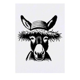 'Donkey Wearing A Straw Hat' Temporary Tattoo - Water Resistant, Skin-Safe, Non-Toxic Transfer (TO00083205)