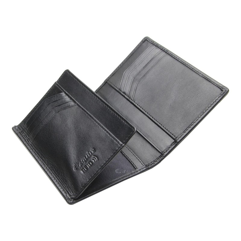 Esquire New Silk Passport Card Holder Black, black