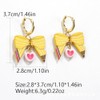Pencil Bow Heart Shaped Dangle Earrings for Women Lightweight Graduation