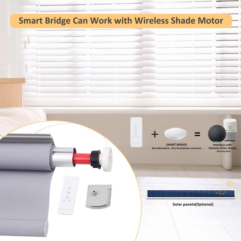 Rollerhouse Roller Blinds Tubular Motor with Rechargeable Lithium Battery for