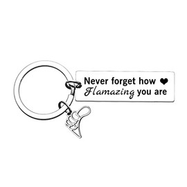 MADHAHEFU Never Forget How Flamazing You are Inspirational Keyring Motivational Gifts for Women Girls Inspirational Gifts Christams Birthday Gifts Graduation Gifts for Family Friends