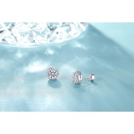 Onnzin Hypoallergenic Titanium Earrings for Sensitive Ears,Implant Grade Titanium Cubic Zirconia Stud Earrings for Girls Women