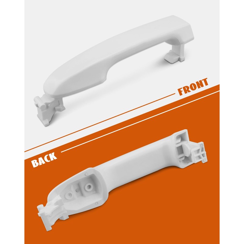 Vudajuley Exterior Door Handle White Front Left Drive Side Fit