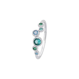 s.Oliver 2039706 Women's Ring 925 Sterling Silver with Synthetic Zirconia Blue Comes in Jewellery Gift Box, 58 (18.5), Sterling silver, Cubic Zirconia