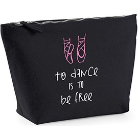 Hippowarehouse To Dance Is To Be Free printed make up cosmetic wash bag 18x19x9cm